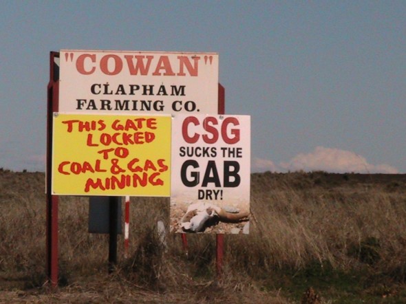 Signs put up to keep mining companies of farms in the Darling Downs region