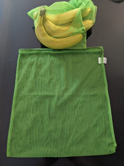 Reusable mesh bag for produce.