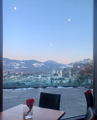 View from coffee shop in Salzburg