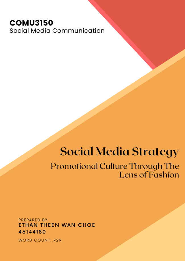 COMU3150 Assignment 1: Promotional Culture Through the Lens of Fashion