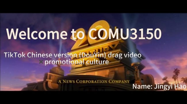 COMU3150 ASSESSMENT 1 : CREATE : DouYin’s Drag Videos + Promotional Culture